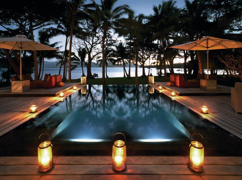 The Infinity Pool At Twilight, Contines To Be Magical - Dolphin Island Fiji